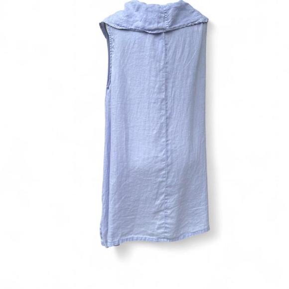 Light Lavender Linen Sleeveless Cowl Neck Dress with Pocket Detail M - Picture 3 of 6